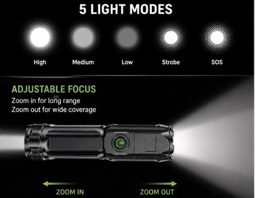 ApolloFire Rechargeable Tactical LED Flashlight