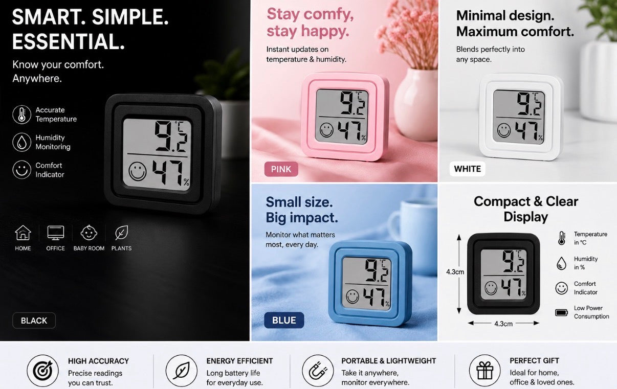Smart Digital Temperature & Humidity Monitor