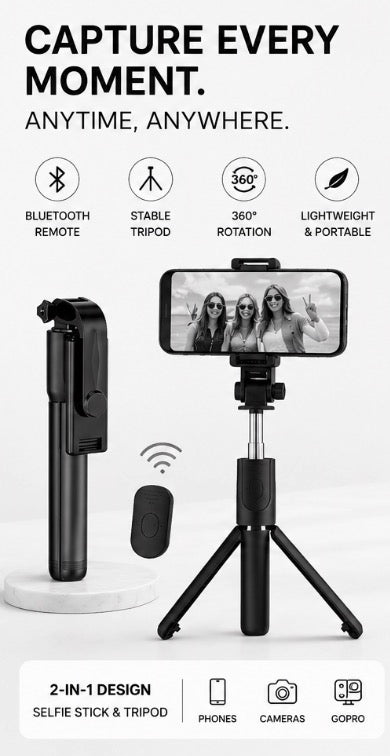 SnapPro™ Bluetooth Selfie Stick Tripod