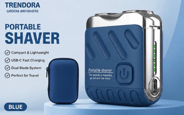 Trendora™ Portable Electric Shaver – Compact USB Rechargeable Travel Razor