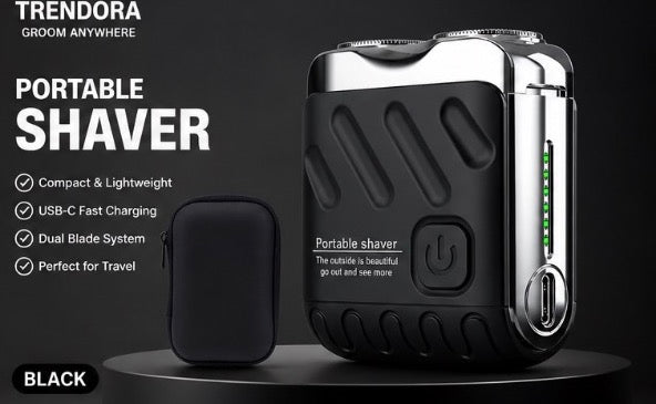 Trendora™ Portable Electric Shaver – Compact USB Rechargeable Travel Razor