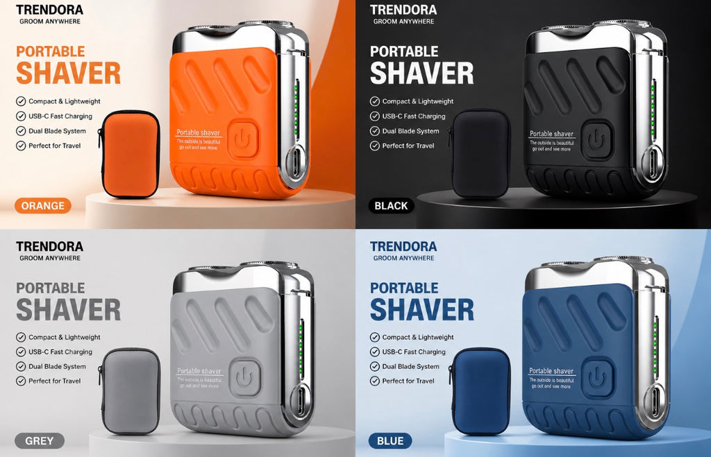 Trendora™ Portable Electric Shaver – Compact USB Rechargeable Travel Razor