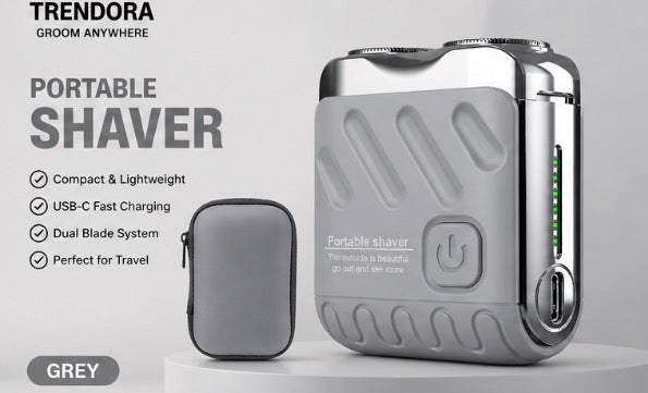 Trendora™ Portable Electric Shaver – Compact USB Rechargeable Travel Razor
