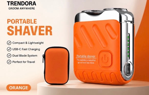 Trendora™ Portable Electric Shaver – Compact USB Rechargeable Travel Razor